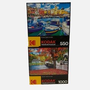 SALE: Bundle of 2 Kodak Premium Puzzles.  1000 pieces & 500 pieces.  Pre-owned.